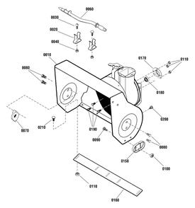 Auger Housing Group Diagram and Parts List for 1696484-00-CM741450SE  Briggs and Stratton Snow Blower